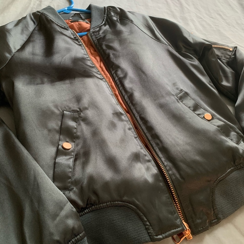 Satin silver bomber